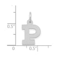 thumbnail image 2 of 12mm 10k White Gold Small Block Letter Name Personalized Monogram Initial P Charm Pendant Necklace for Women, 2 of 2