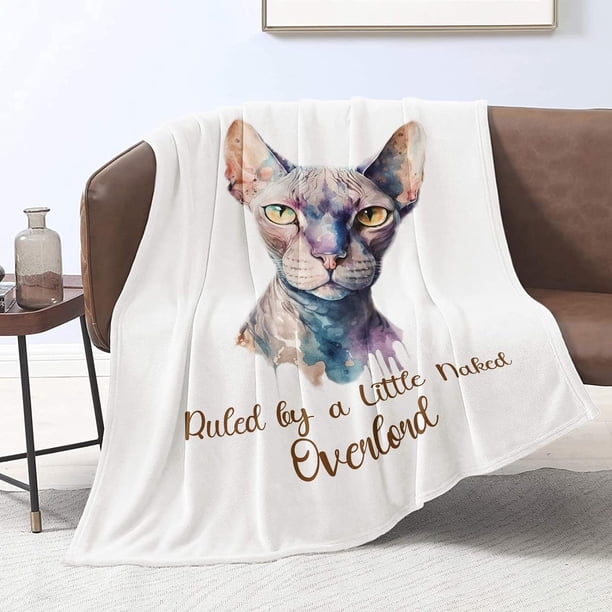 Manta de gato para niños y niñas, regalo para amantes de los gatos, manta con estampado de gato esfinge, ligera para todas las estaciones