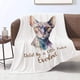 thumbnail image 1 of Manta de gato para niños y niñas, regalo para amantes de los gatos, manta con estampado de gato esfinge, ligera para todas las estaciones, 1 of 4