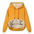 thumbnail image 2 of Hauts d'Été à Manches Longues pour Femmes Hauts d'Hiver Chauds en Peluche Poche Solide Hauts à Capuche Sweat-Shirt Hauts à Manches Longues Hauts d'Été pour Femmes, 2 of 6
