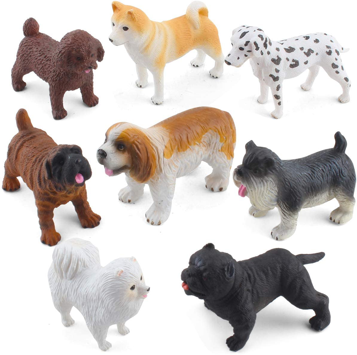 Dog's Lovers Deluxe 12 Count Dog Figurine Collection in All Colors and Dog Kind 