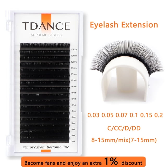 Extensión de pestañas TDANCE, 16 filas, PBT de Corea, C/CC/D/DD, suministros individuales, pestañas de volumen rusas de visón sintético Natural profesional Tan Jianjun unisex