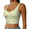 thumbnail image 2 of Goofa Rabbit With Tie Printed Sports Bras for Women, High Impact Running Bra Workout Crop Tank Tops Longline Sports Bra Push up-Large, 2 of 9