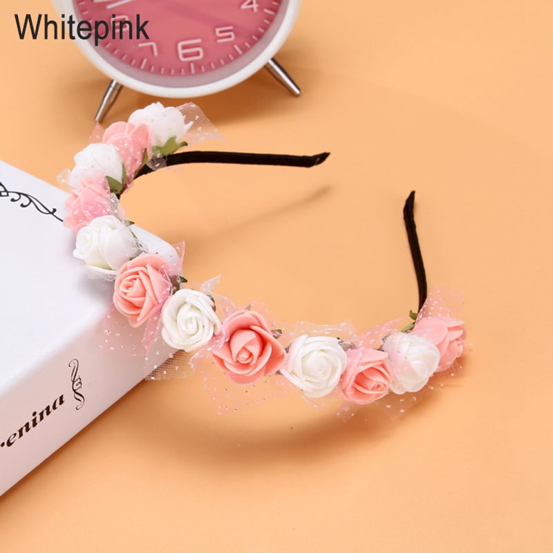 Girls Accessories Kids Flower Hairband Baby Wreath Party Wedding