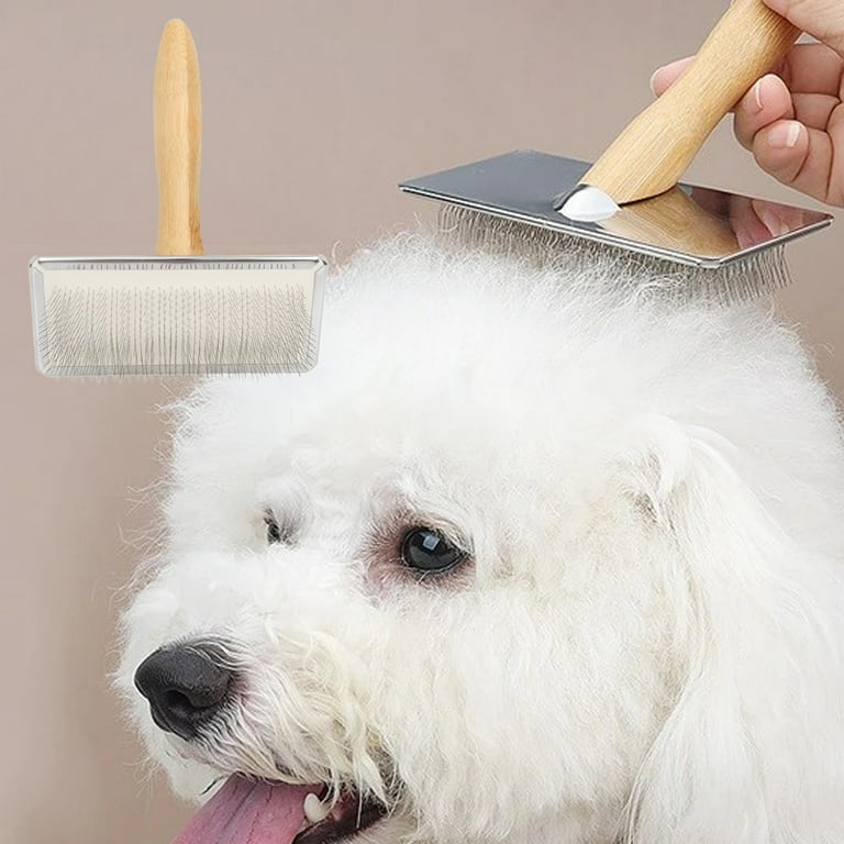 Ikohbadg Sharp Toothed Pet Grooming Comb for Fur and Knots Dual Function Metal Dog Comb for Home Use Efficient Pet Hair Remover Brush with Curved Hook