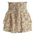 thumbnail image 6 of zaveiop Floral Skorts for Woman Ruffle Mini Skirt with Shorts Underneath Causal Summer Boho Outfits (Khaki, S), 6 of 9