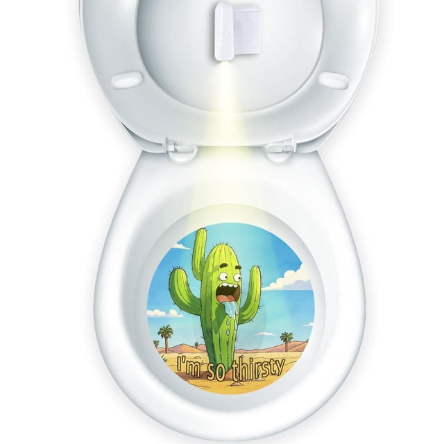 Faivykyd Luz de Objetivo de Inodoro para Entrenamiento de Potty con Proyección de Cactus
