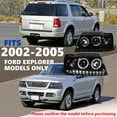 thumbnail image 3 of Spec-D Tuning Jet Black LED Halo Projector Headlights Compatible with 2002-2005 Ford Explorer, Left + Right Pair Headlamps Assembly, 3 of 7