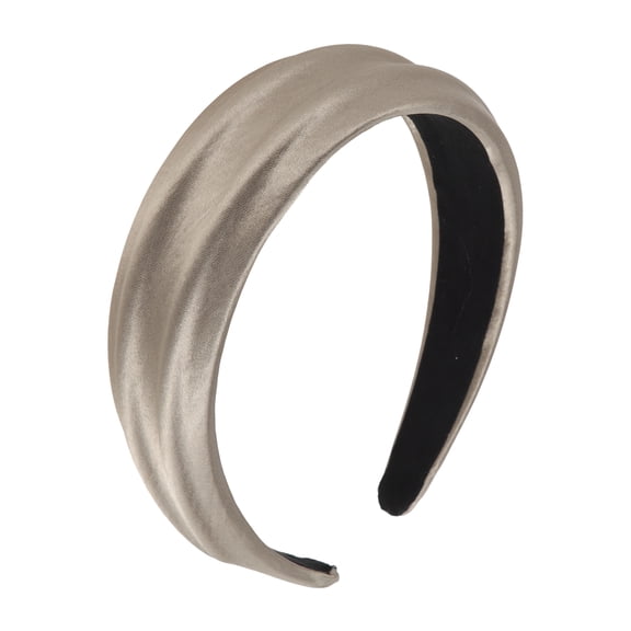 Unique Bargains 1 Pc Headband Wide Satin Hair Accessories Silver Tone Gray