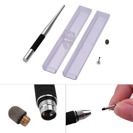 2-in-1 Capacitive Stylus Pen Set High Precision with Fiber and Disc Metal TouchScreen Pen for Cell Phone Tablet Laptop Writing Drawing