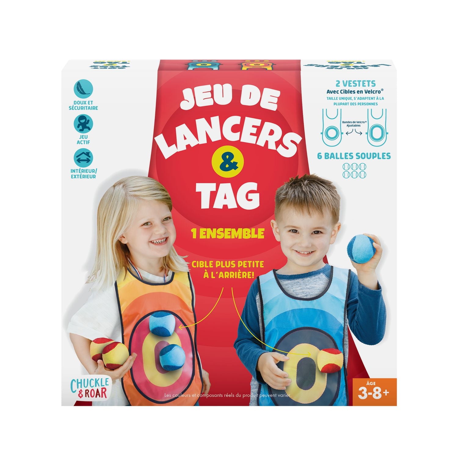 Buffalo Games Ensemble de jeu de lancer et d'étiquette doux Chuckle & Roar pour enfants à partir de 3 ans Ensemble de jeu de lancer et d'étiquette