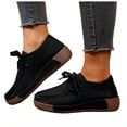thumbnail image 1 of Mocassins à Plateforme Compensée Style Penny Espadrilles Mode pour Femmes 2025 Automne en Suède Largeur Grand Chaussures de Marche Décontractées, 1 of 8