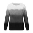 thumbnail image 3 of VANLOFE Women's Long Sleeve Sweatshirt Women's Gradient O-Neck Sweatshirt Soft Fashion Sweatshirt for Women Gray Sweatshirt S, 3 of 5