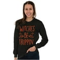 thumbnail image 3 of Halloween Witches Be Trippin Pun Women's Long Sleeve T Shirt Brisco Brands X, 3 of 5