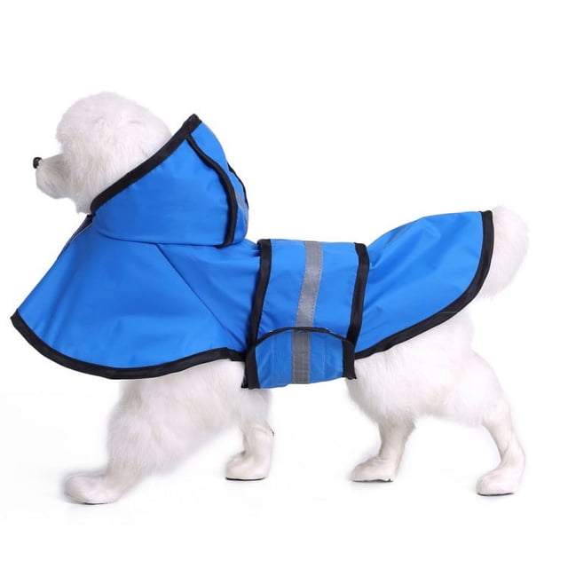 Chubasquero reflectante ajustable para mascotas, impermeable para perros, poncho con capucha para perros y cachorros pequeños a extragrandes