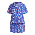 thumbnail image 4 of Way to Celebrate Women's Americana Notch Collar Top and Shorts Pajama Set, 2-Piece, Sizes XS-3X, 4 of 4