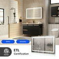 thumbnail image 6 of 40 x 24 Inch LED Bathroom Mirror for Vanity, Wall Mounted Lighted Mirror with Lights Dimmable Anti-Fog Function, 6 of 6