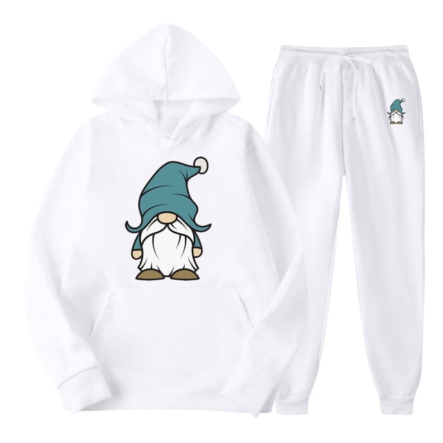 TIMIFIS Survêtement Blanc pour Hommes 2 Pcs à Capuche Ensemble de Sport Décontracté pour Course Jogging - Automne