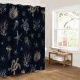 thumbnail image 5 of Navy Blue Coastal Bathroom Curtain 72 Inch Shower Stall Curtain with Hooks, Nautical Summer Beach Sea Turtle Starfish Waterproof Polyester Bath Curtain Washable Bathtub Curtain 36''x 72'', 5 of 6