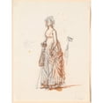 thumbnail image 2 of Jens Juel 12x14 Gold Ornate Wood Frame and Double Matted Museum Art Print Titled - Study for the Rybergske Family Image; Mrs. Ryberg's Figure and Right Hand with a Parasol (1796 - 1797), 2 of 4