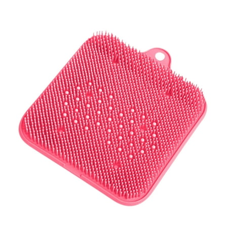 

JeashCHAT Clearance Silicone Shower Foot/Back Massager Scrubber Mat with Non-Slip Suction Cups - Cleans Smooths Exfoliates Massages without Bending - Wall Mounted Back Scrubber Hands-Free (Pink)