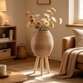 thumbnail image 4 of Rattan Woven Elevated Plant Pot with Tripod Stand, Boho Floor Standing Flower Basket, Indoor Home Decor Potted Plant Planter, 4 of 7