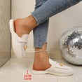 thumbnail image 5 of Pandaie Womens Mules Suede Slip on Dressy Loafers Ladies Closed Toe Backless Slides 2026 Casual Walking Shoes for Business Work Office White Size 8, 5 of 9
