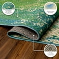 thumbnail image 3 of My Magic Carpet 2.5'x7' Machine Washable Non-Slip Kitchen Hallway Runner Rug - Hazel Chevron Teal, 3 of 5