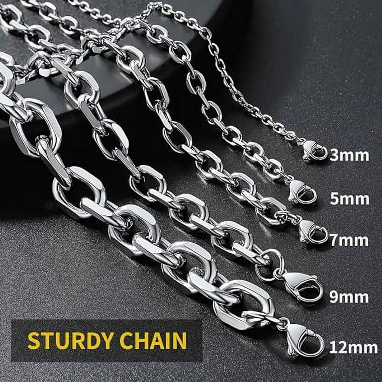 ChainHouse Stainless Steel Cable Link Chain Necklace for Men Women
