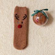 Socks Birthday Socks With Velvet And Thickened Coral Velvet Acrylic Christmas Socks For Men And Women Socks For Men And Women Sports Socks