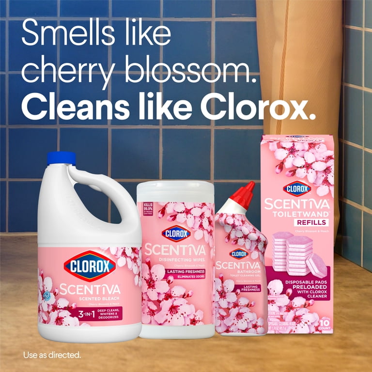 Clorox Scentiva ToiletWand Refills, Cherry Blossom and Peach, 10