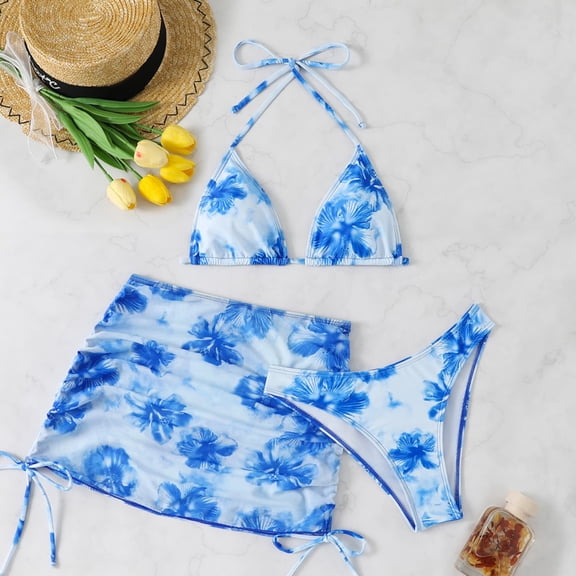 Warop Women's High Waist Two-Piece Bikini Set, Drawstring Adjustable, Push Up for Beach and Swimming