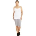 thumbnail image 4 of Women's Knee Length Cotton 21 Inch Outseam Shorts W/High Waistband Activewear/Leggings, Heather Grey-XL, 1 Pack, 4 of 4