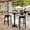 Natural/Black Base, variant on Flash Furniture 30" x 24" Tabletop with TopGuard HPL Technology in Gray Faux Concrete with 22" x 22" Black Bar Height X-Base