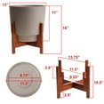thumbnail image 4 of Bloem Hopson Planter w/Wood Stand 12 in. Burnt Red, 4 of 11