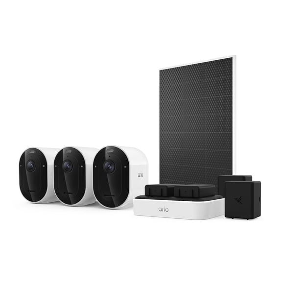 (Open Box) Arlo Pro (6th Gen) 2K Outdoor Security Camera with Dual Charger, Extra Battery, Solar Panel Charger