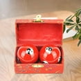 thumbnail image 1 of Bolas de Baoding Cola de 2 piezas con caja de almacenamiento para aliviar la rigidez rojo, 1 of 8