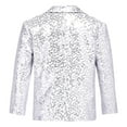 thumbnail image 2 of LiiYii Kids Boys Shiny Sequins Wedding Evening Suit Blazer Notch Lapel One Button Performance Party Silver 12, 2 of 6