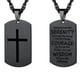 thumbnail image 1 of PROSTEEL Collar con forma de cruz con etiqueta de perro para hombres y niños, cadena con colgante negro de acero inoxidable, versículo de la Biblia inspirador, joyería religiosa cristiana, regalos, 1 of 8