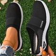 thumbnail image 4 of EKVAHL Women's Orthopedic Slip On Mules, Mesh Upper Wide Width Diabetic Shoes, Lightweight Platform Workout Daily Walking Shoes Black, 4 of 5
