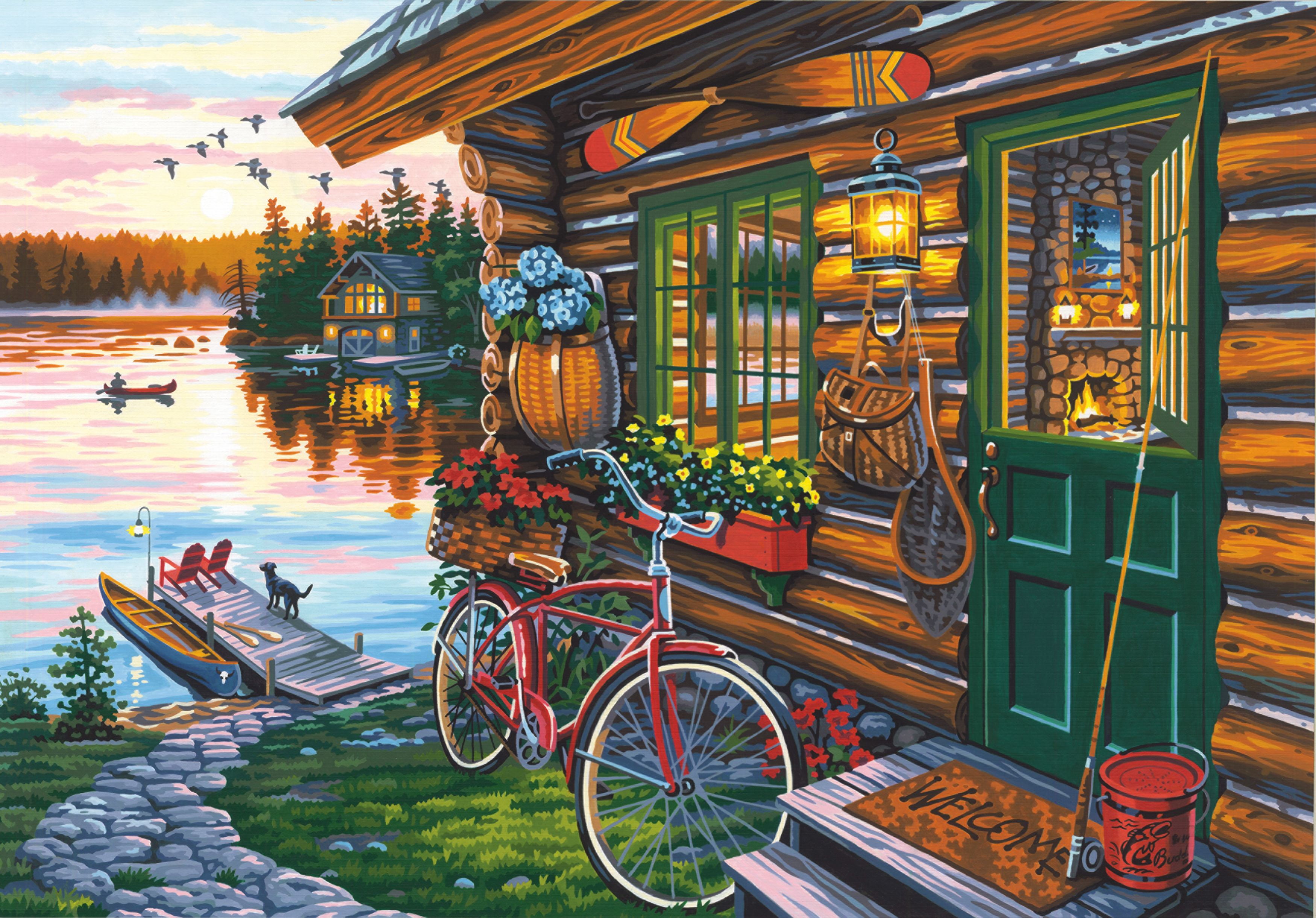 Paint Works Paint By Number Kit 20"X14"-Cabin View