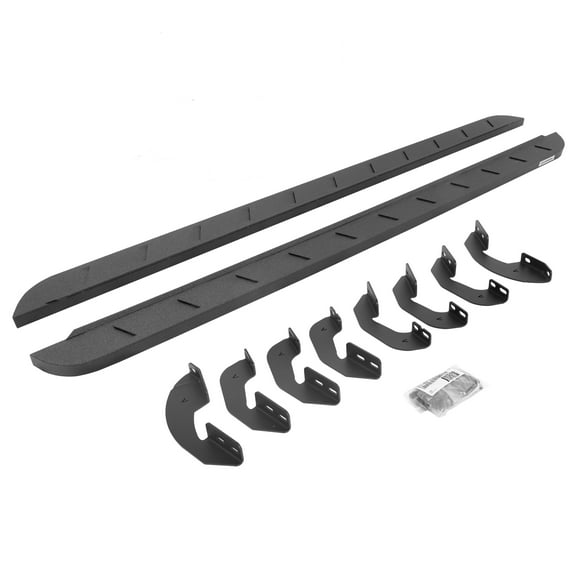 Go Rhino 63443687ST RB10 Slim Line Running Boards with Mounting Brackets Kit - Crew Max For Toyota 22-24 Tundra (Crew Cab Pickup)