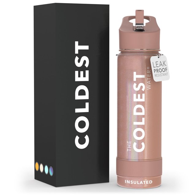 Botella de agua The Coldest Coldest, aislada al vacío, 700 ml, color rosa dorado The Coldest Water Ver descripción
