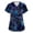Blue, variant on Halloween Scrubs for Women Working Nursing Uniform Short Sleeve V Neck Pumpkin Skeleton Holiday Print Tunic Scrubs Cute Halloween Blouse T-Shirts Tee Tops