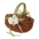 thumbnail image 4 of Cesta de regalo para niña de las flores, cesta de almacenamiento tejida, cesta de picnic para boda Flor verde claro, 4 of 8