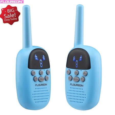 Walkie Talkie Hiking FLOUREON Walkie Talkie Kids Toy Set, Best Gifts Two Way Radios for Girls, 9 Channel Twins Walkie Talkies FRS/GMRS 462-467MHZ for camping hiking fishing outdoors(1 Pair) ()