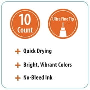 Pen+Gear Felt Tip Pens, Ultra Fine Point, Assorted Ink Colors, 10 Count