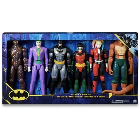 Batman Action Figure Robin, Talon, The Joker, Harley Quinn, and Copperhead-Limited Edition 6 in 1 Large Size Each 12 Inch Articulated All in One