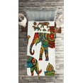thumbnail image 2 of Hamsa Coverlet Set Twin Size, African Savannah Animals Paisley and Hamsa Hand Pattern with Orient Ornate Malaysian, Quilted 3 Piece Decor Bedspread Set with Pillow Sham, Multicolor, by Ambesonne, 2 of 2