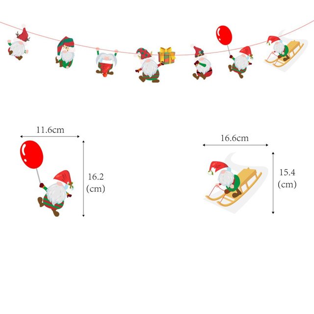 Xihbxyly Ventas de Liquidación de Hoy Adornos Navideños Banderas Navideñas Decoraciones Colgantes Pancarta Navideña Decoración de Fiesta Dibujos Animados de Papel Bandera Navideña
